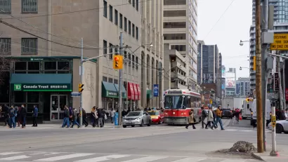 University Ave and Dundas Street in downtown Toronto