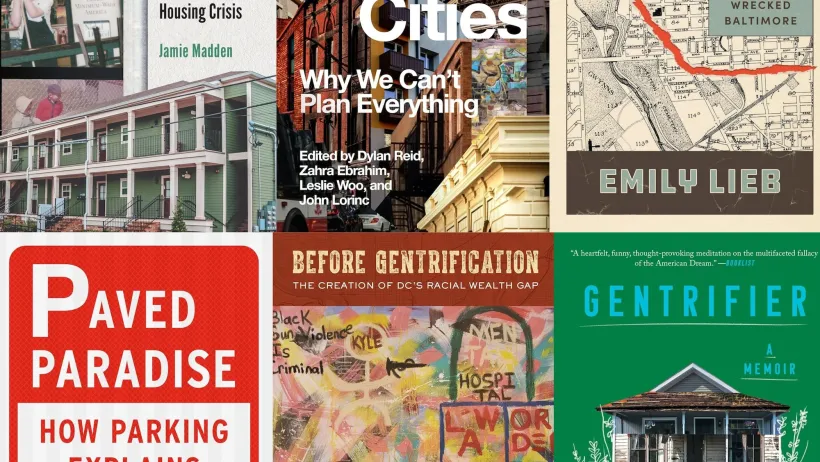 Collage of six book covers.