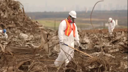 World Trade Center wreckage-Fresh Kills landfill on Staten Island