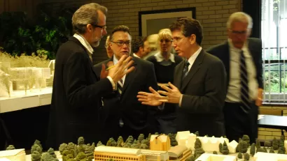 Architects with model