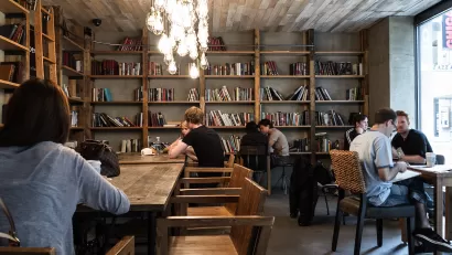 Coffee Shop with Books