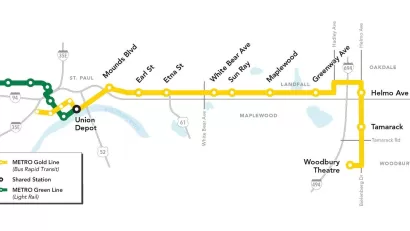 METRO Gold Line BRT System Map