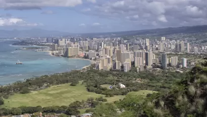 Downtown Honolulu as seen from the top of Diamond Head
