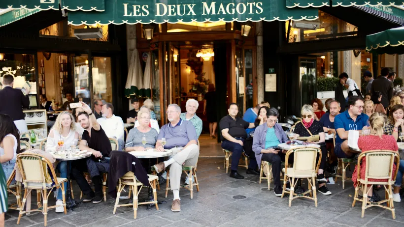 A bustling cafe in Paris