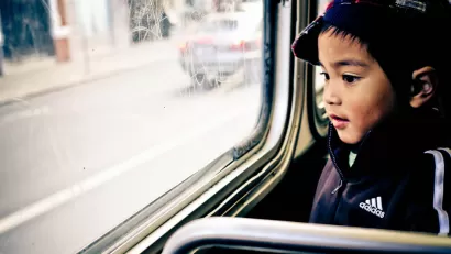 Kid on Bus