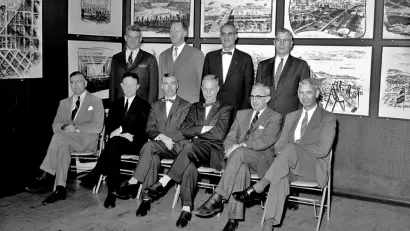 Planning Commission in World's Fair office, 1958