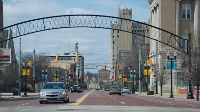 Downtown Flint Michigan along Saginaw Street