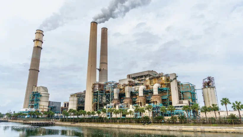 Coal plant on water body