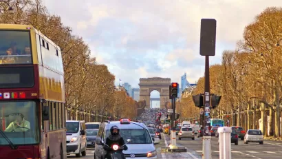 Champs-Elysees and Arc de Triomphe
