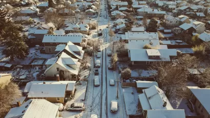 Snowy Residential Neighborhood