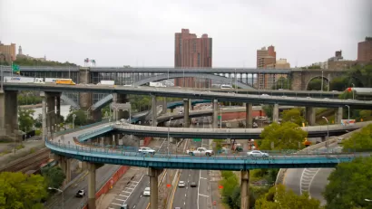 The ramps of the interchange between the Major Deegan Expressway and the Cross Bronx Expressway