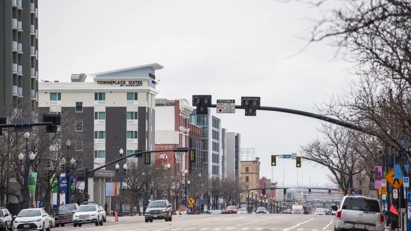 Salt lake Ciy street in winter.