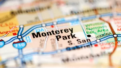 Color map zoomed in on Monterey Park