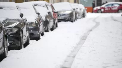 Cars in the snow