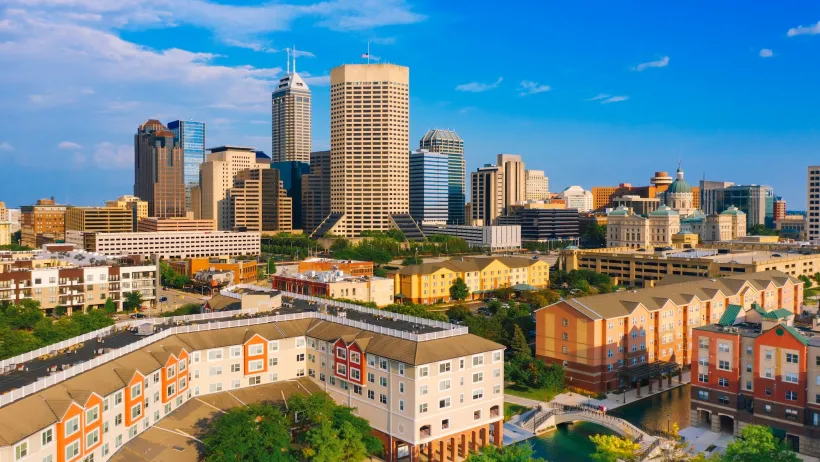 View of Indianapolis on a bright summer day.