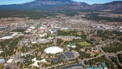 Aerial view of Flagstaff, Arizona