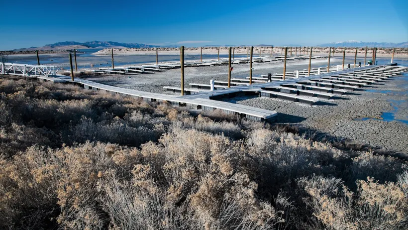 Abandoned boat lauches at the Great Salt Lake, Utah.