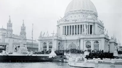 Administration building at the World's Columbian Exposition, Chicago, on opening day, May 1, 1893