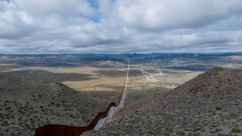 The Jacumba Hot Springs border wall in California.