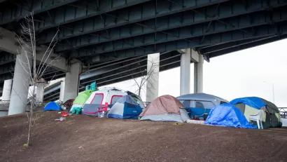 Freeway Underpass Encampment
