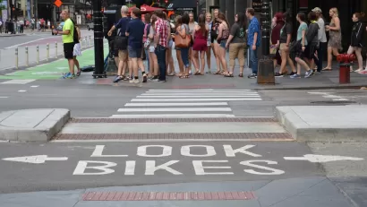 Bike lane in Chicago, shown on May 29, 2016.