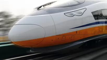 Modern high speed bullet train in China