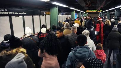 Crowded Subway Platform