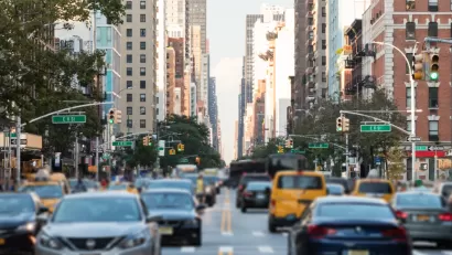 Cars on a New York City street