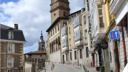 Photo of European road in medieval city