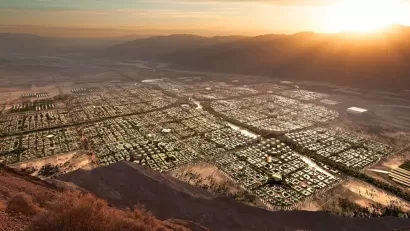 Rendering of aerial view of Telosa city