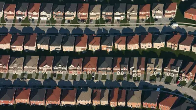 aerial view of identical suburban homes