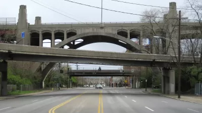 Western Hills Viaduct in the West End, Cincinnati, Ohio