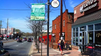 Street scene in downtown College Park, Maryland