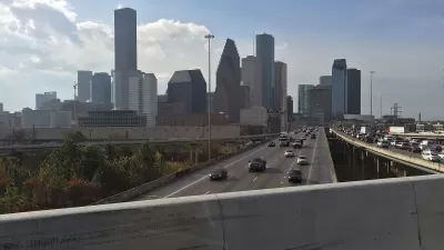 Downtown Houston overlooking Interstate 45.