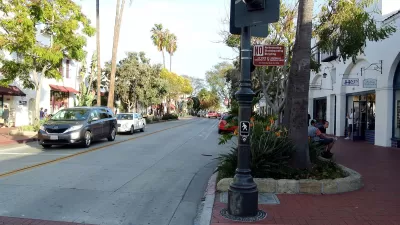 Lower State Street in Santa Barbara (between Ortega St and Cota St).