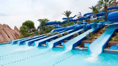 Water slides at Slide & Splash, Lagoa, Portugal