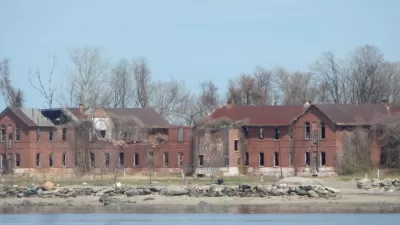 Abandoned buildings on Hart Island