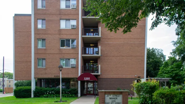 Brick public housing building in Minneapolis, Minnesota.