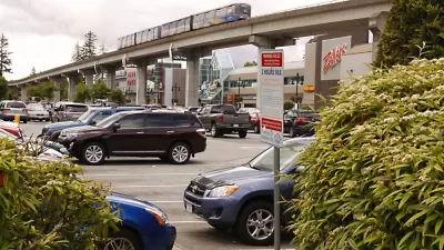 Skytrain Over Parking Lot, Surrey Central