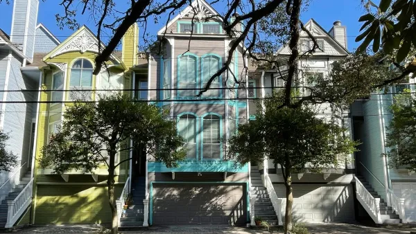 Colorful townhomes in Houston
