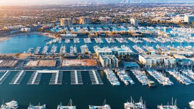 Aerial view of Marina del Rey, California, the world's second largest man-made marina