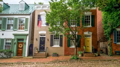 Historic brick rowhouses in Alexandria, Virginia