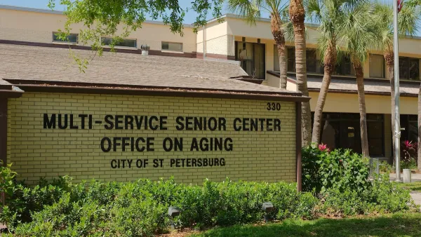 Sign in front of building for seior services center in St. Petersburg, Fl.