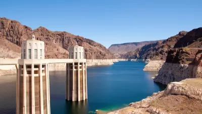 Intake towers for Hoover Dam in Lake Mead.