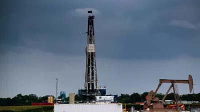 Oil drilling rig in South Texas.