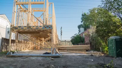 Wood frame house under construction