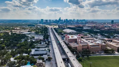 Austi city skyline with freeway in foreground