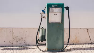 Faded green vintage gas pump