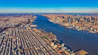 Aerial view of New Jersey and New York City.