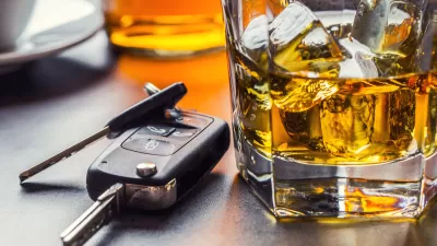 Close-up of car keys sitting on bar top next to car keys with fob.